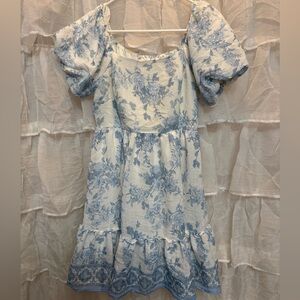 Blue Floral Kids Dress
